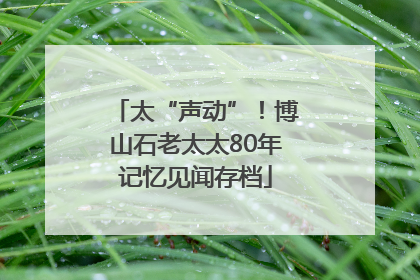 太“声动”！博山石老太太80年记忆见闻存档
