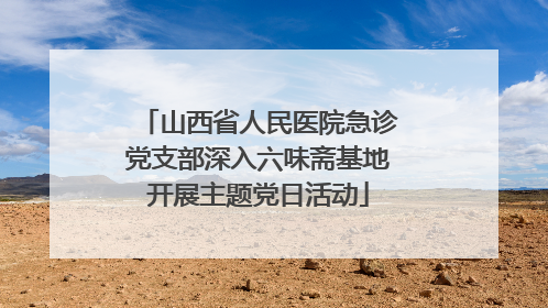 山西省人民医院急诊党支部深入六味斋基地开展主题党日活动