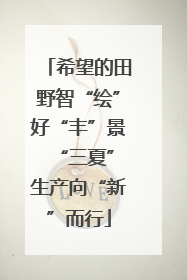 希望的田野智“绘”好“丰”景 “三夏”生产向“新”而行