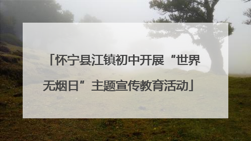怀宁县江镇初中开展“世界无烟日”主题宣传教育活动
