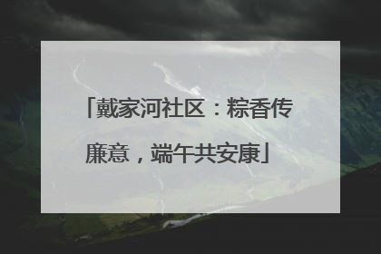 戴家河社区：粽香传廉意，端午共安康