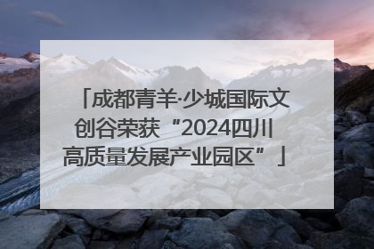 成都青羊·少城国际文创谷荣获“2024四川高质量发展产业园区”