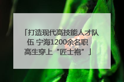 打造现代高技能人才队伍 宁海1200余名职高生穿上“匠士袍”