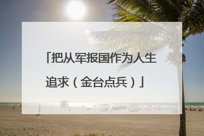 把从军报国作为人生追求（金台点兵）