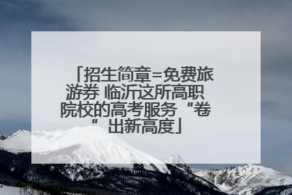 招生简章=免费旅游券 临沂这所高职院校的高考服务“卷”出新高度
