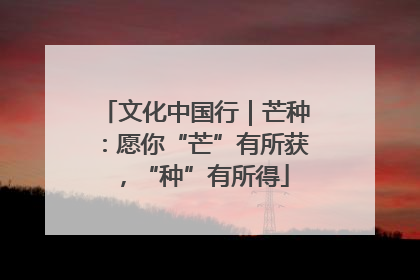 文化中国行｜芒种：愿你“芒”有所获，“种”有所得