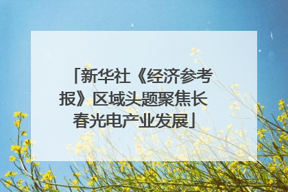 新华社《经济参考报》区域头题聚焦长春光电产业发展