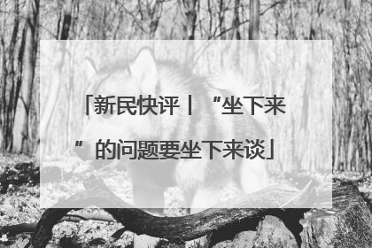 新民快评丨“坐下来”的问题要坐下来谈