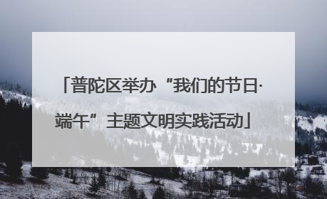 普陀区举办“我们的节日·端午”主题文明实践活动