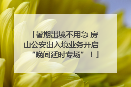 暑期出境不用急 房山公安出入境业务开启“晚间延时专场”！