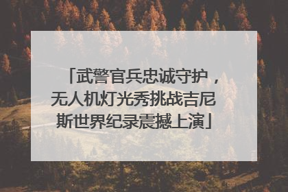 武警官兵忠诚守护，无人机灯光秀挑战吉尼斯世界纪录震撼上演