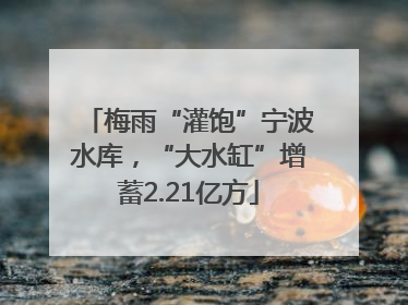 梅雨“灌饱”宁波水库，“大水缸”增蓄2.21亿方