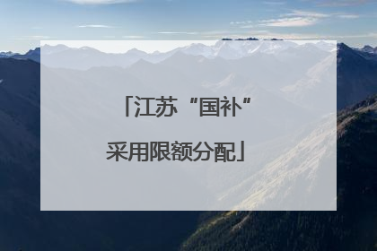 江苏“国补”采用限额分配
