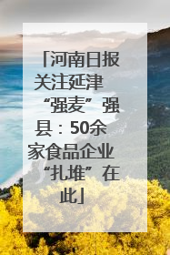 河南日报关注延津 “强麦”强县：50余家食品企业“扎堆”在此