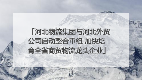 河北物流集团与河北外贸公司启动整合重组 加快培育全省商贸物流龙头企业