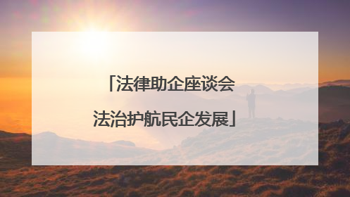 法律助企座谈会 法治护航民企发展