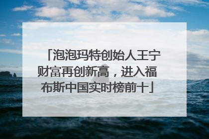 泡泡玛特创始人王宁财富再创新高，进入福布斯中国实时榜前十
