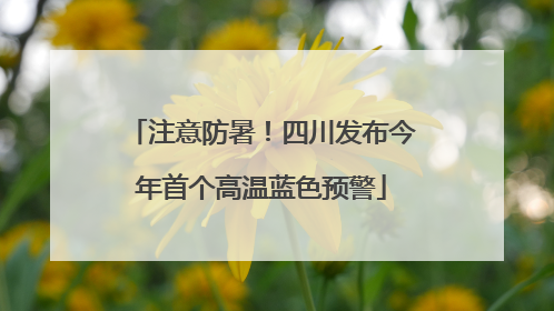 注意防暑！四川发布今年首个高温蓝色预警