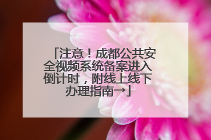 注意！成都公共安全视频系统备案进入倒计时，附线上线下办理指南→