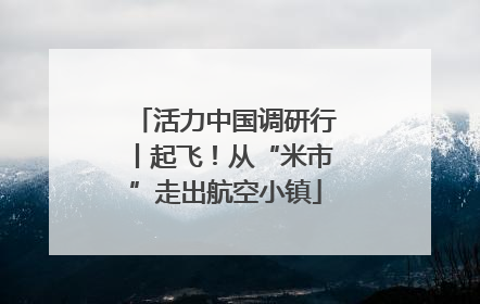 活力中国调研行丨起飞！从“米市”走出航空小镇