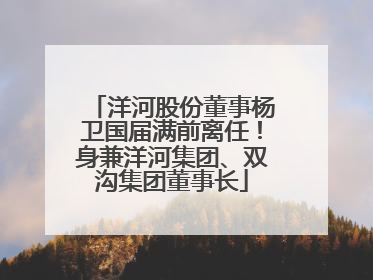 洋河股份董事杨卫国届满前离任！身兼洋河集团、双沟集团董事长