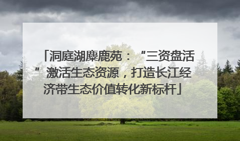 洞庭湖麋鹿苑：“三资盘活”激活生态资源，打造长江经济带生态价值转化新标杆