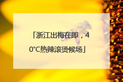 浙江出梅在即，40℃热辣滚烫候场