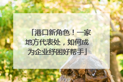 港口新角色！一家地方代表处，如何成为企业纾困好帮手