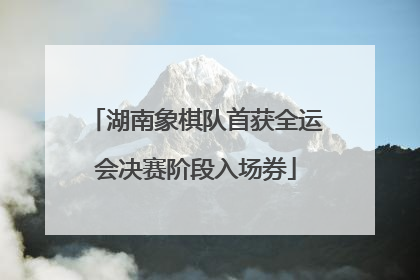 湖南象棋队首获全运会决赛阶段入场券