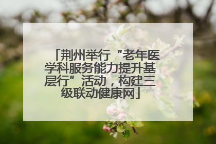 荆州举行“老年医学科服务能力提升基层行”活动，构建三级联动健康网