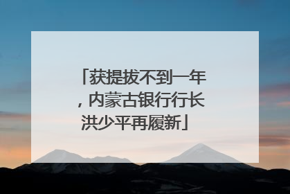获提拔不到一年，内蒙古银行行长洪少平再履新