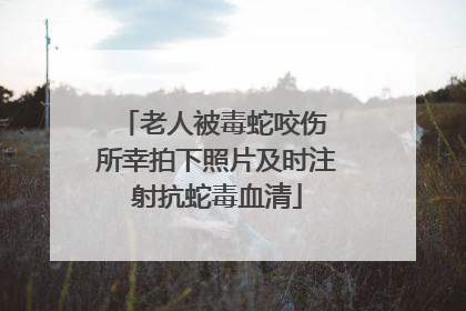 老人被毒蛇咬伤 所幸拍下照片及时注射抗蛇毒血清