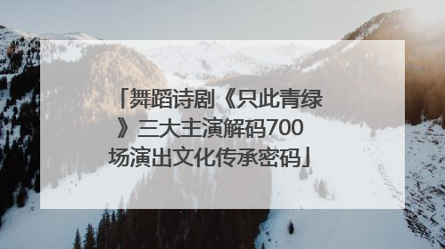 舞蹈诗剧《只此青绿》三大主演解码700场演出文化传承密码