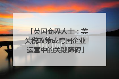 英国商界人士：美关税政策成跨国企业运营中的关键障碍