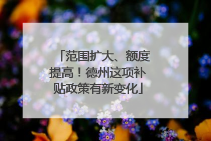 范围扩大、额度提高！德州这项补贴政策有新变化