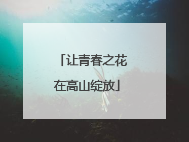 让青春之花在高山绽放