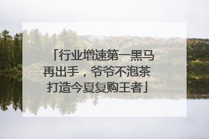 行业增速第一黑马再出手，爷爷不泡茶打造今夏复购王者