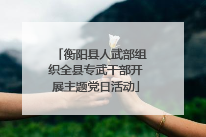 衡阳县人武部组织全县专武干部开展主题党日活动