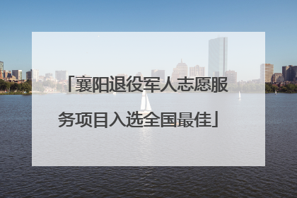 襄阳退役军人志愿服务项目入选全国最佳