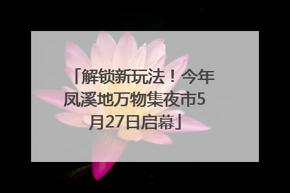 解锁新玩法！今年凤溪地万物集夜市5月27日启幕