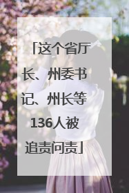这个省厅长、州委书记、州长等136人被追责问责
