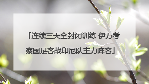 连续三天全封闭训练 伊万考察国足客战印尼队主力阵容