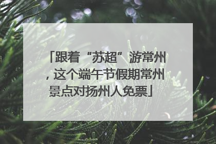 跟着“苏超”游常州，这个端午节假期常州景点对扬州人免票