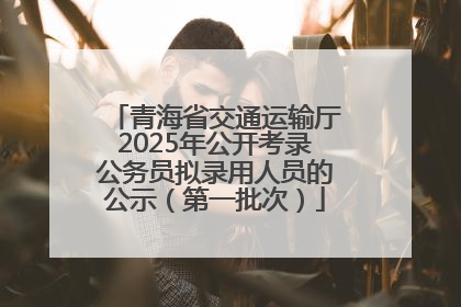 青海省交通运输厅2025年公开考录公务员拟录用人员的公示（第一批次）