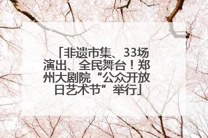 非遗市集、33场演出、全民舞台！郑州大剧院“公众开放日艺术节”举行