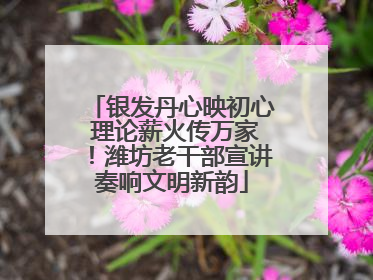 银发丹心映初心 理论薪火传万家！潍坊老干部宣讲奏响文明新韵