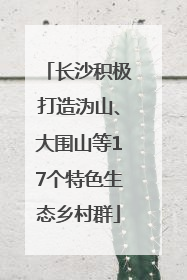 长沙积极打造沩山、大围山等17个特色生态乡村群