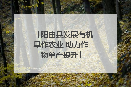 阳曲县发展有机旱作农业 助力作物单产提升