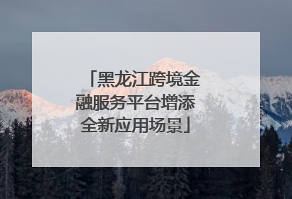 黑龙江跨境金融服务平台增添全新应用场景