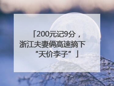 200元记9分，浙江夫妻俩高速摘下“天价李子”